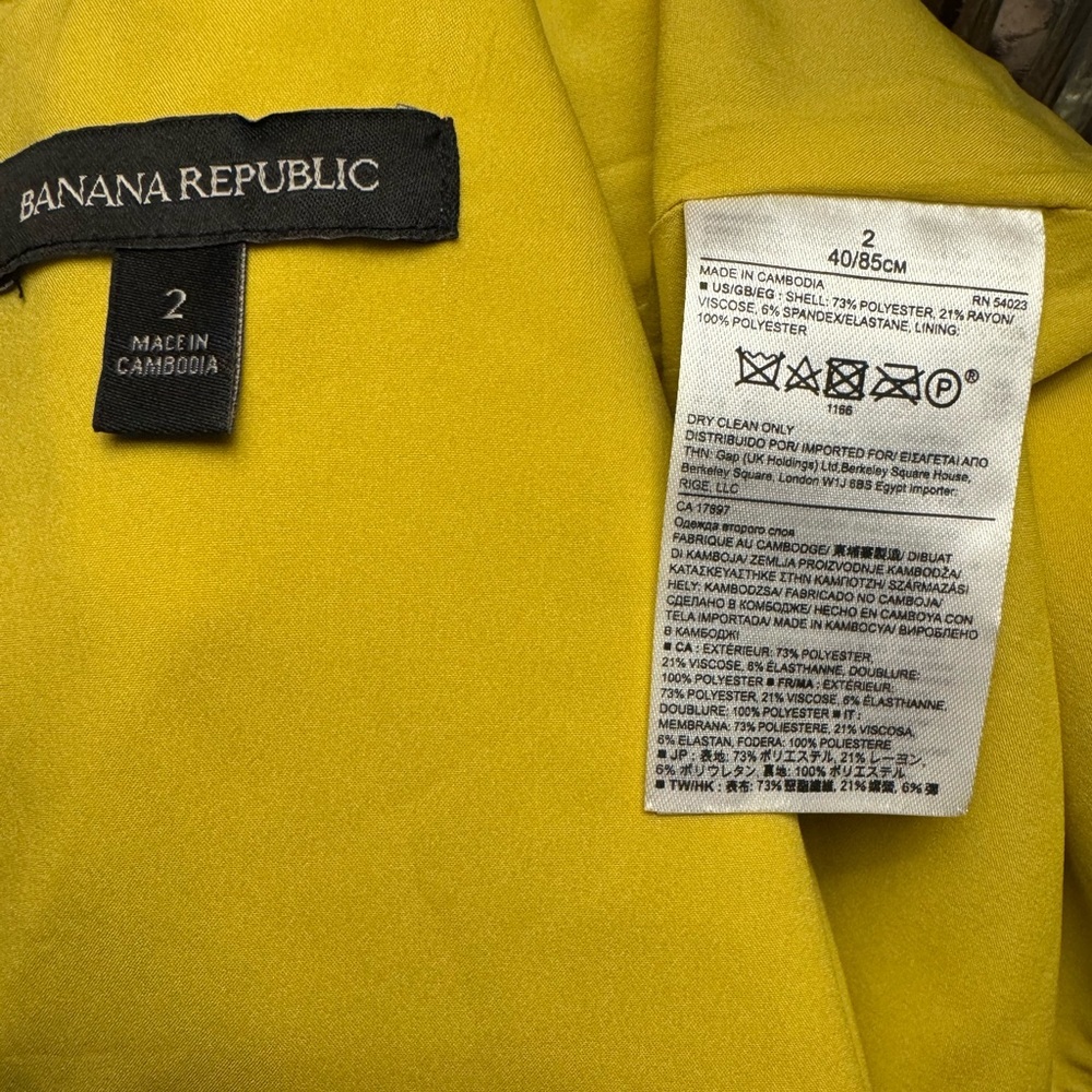 Banana Republic Sheath Yellow Midi Dress - Picture 7 of 7